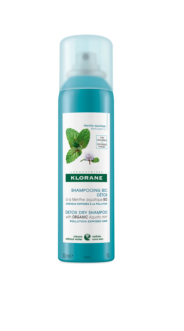 Klorane Detox Dry Shampoo with Organic Aquatic Mint for Pollution-Exposed Hair 150ml