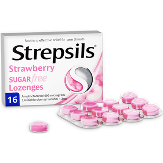Strepsils Strawberry Sugar-Free 16s