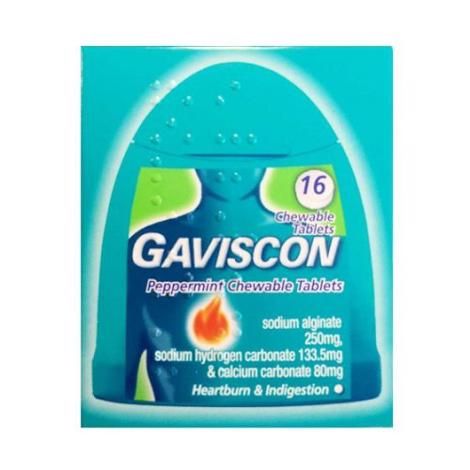 Gaviscon Peppermint Chewable Tablets Handy Pack 16